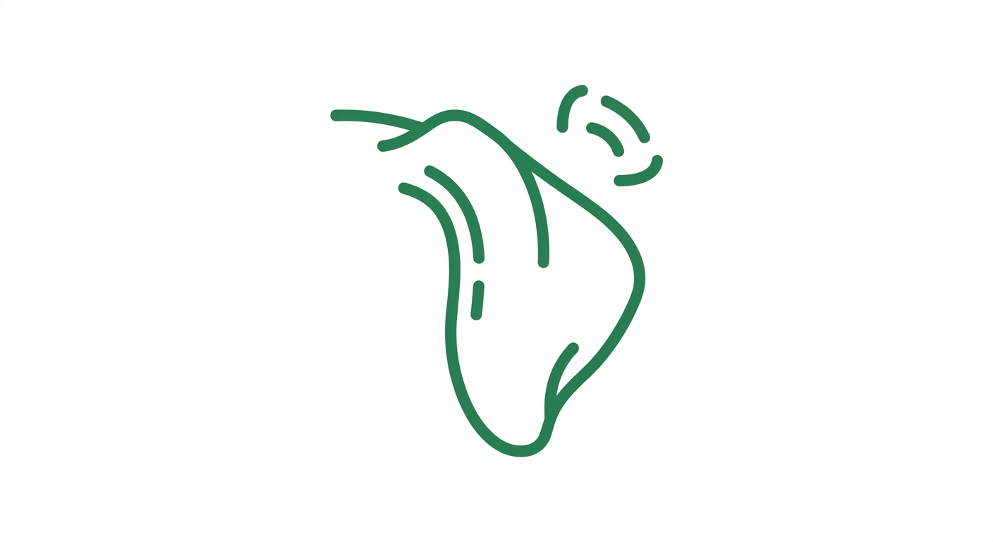 Symbolische Icon-Illustration eines Hundeohrs (Illustration, KI-generiert)