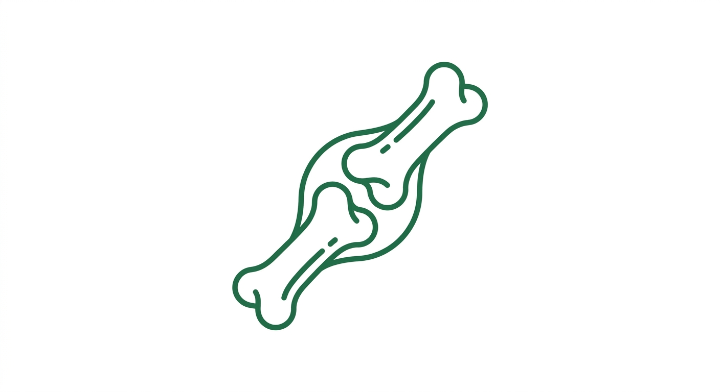 Symbolische Icon-Illustration von Knochen und Gelenk (Illustration, KI-generiert)