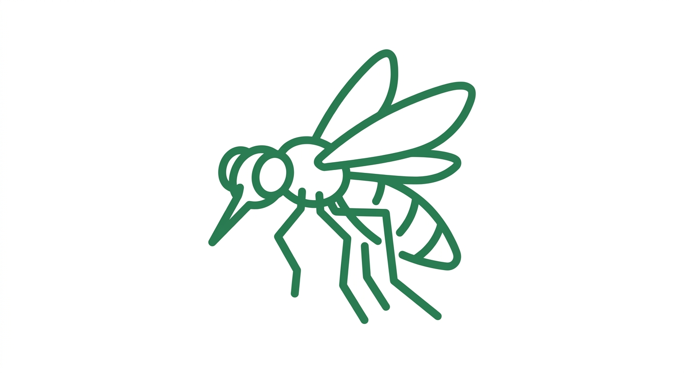 Symbolische Icon-Illustration einer Sandmücke (Illustration, KI-generiert)