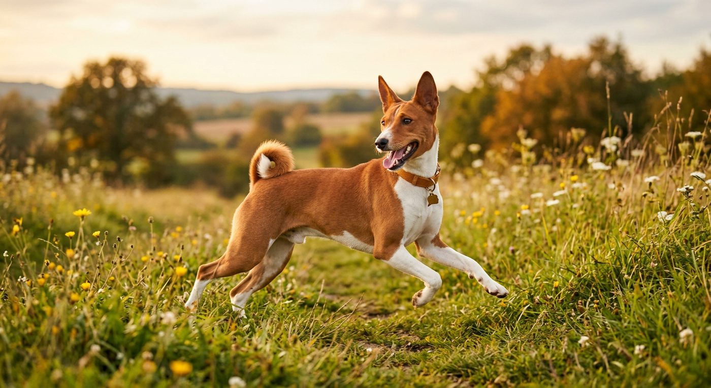 Aktiver, gesunder Basenji im Freien (symbolische Fotodarstellung, KI-generiert)