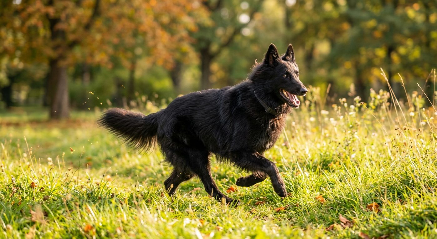Aktiver, gesunder Groenendael im Freien (symbolische Fotodarstellung, KI-generiert)