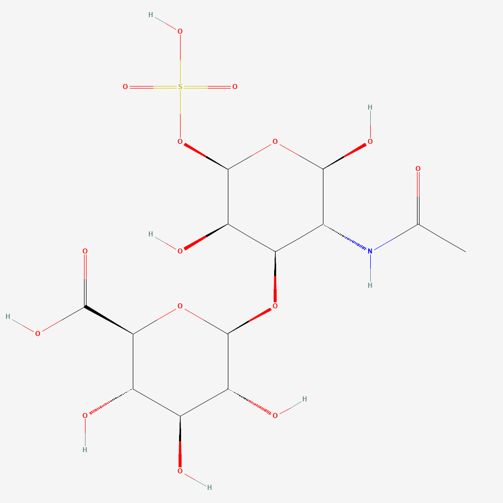 Chemische Strukturformel der Chondroitinsulfat-Disaccharid-Einheit
